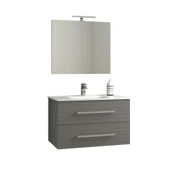 Mobile bagno base lavabo sospeso Mary 90x46 cm grigio larice