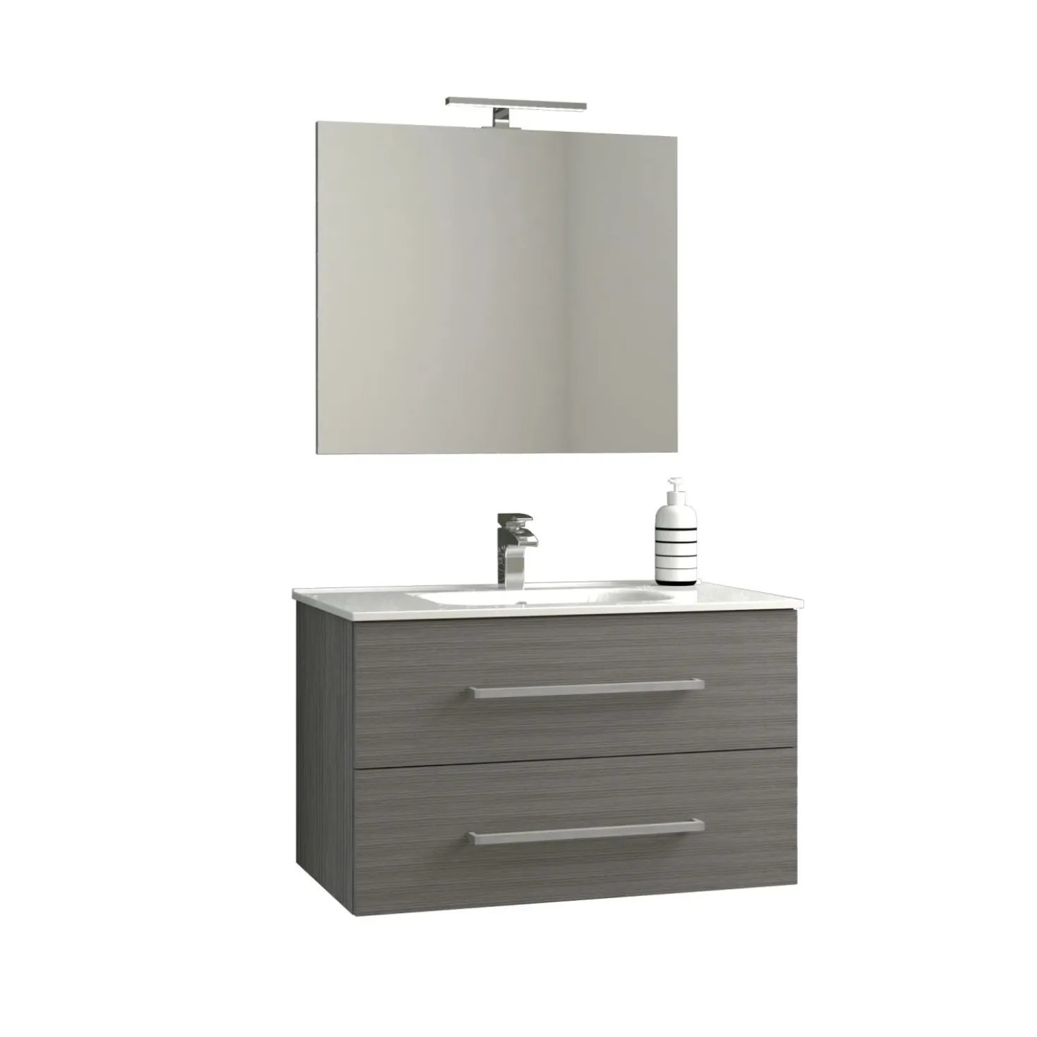 Mobile bagno base lavabo sospeso Mary 90x46 cm grigio larice