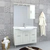 Mobile bagno base lavabo a terra Orphea 105 cm bianco larice con pensile