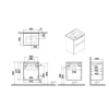 Mobile bagno base lavabo sospesa 2 cassetti Integra Round 60 cm matt white