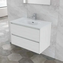 Mobile bagno base lavabo sospesa Ness 81 2/C creme 81x46 cm