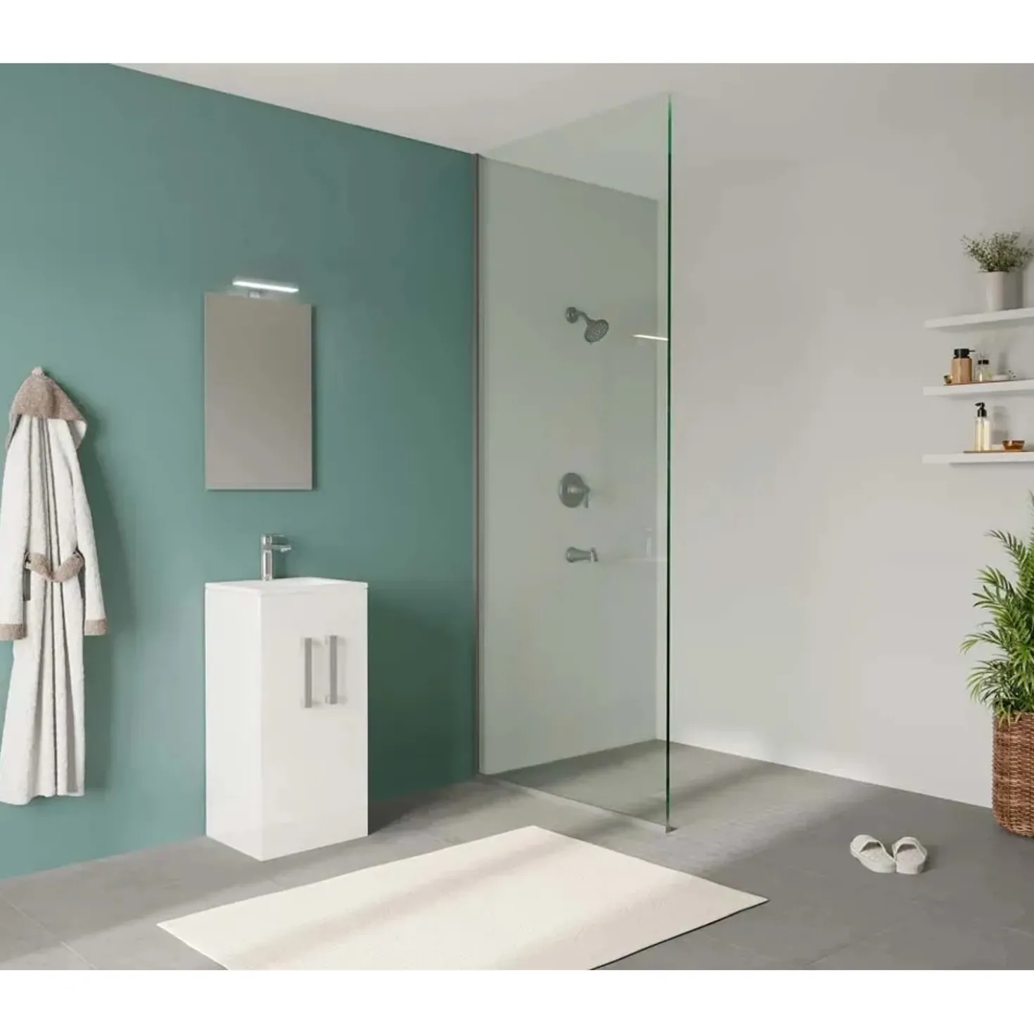 Mobile bagno base lavabo a terra Minitower 45x87x38 cm bianco