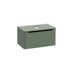 Mobile bagno base lavabo sospeso 1 cassetto Integra Round 80 cm matt green