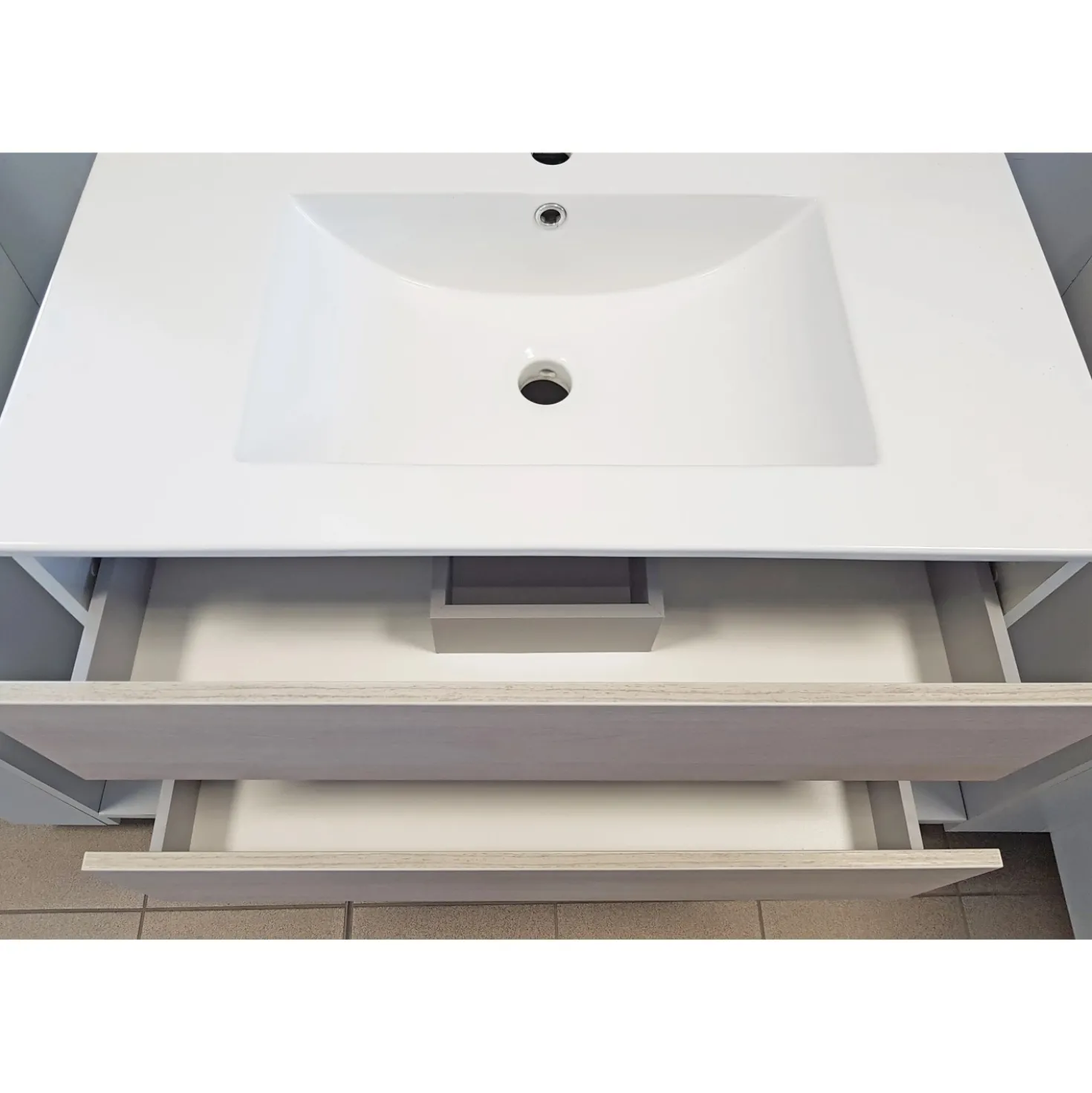 Mobile bagno base sospesa Cube 80 cm rovere grigio