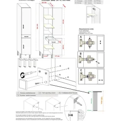 Mobile bagno colonna a terra 32x178x33 cm bianco larice