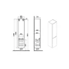 Mobile bagno colonna sospesa con portabiancheria Integra Round 40x180 cm terra