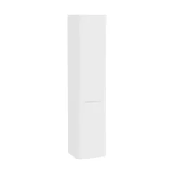 Mobile bagno colonna sospesa con portabiancheria Integra Round 40x180 cm bianco