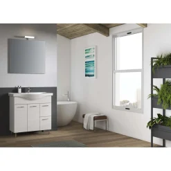 Mobile bagno completo Maka 80 cm con specchio e LED