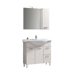 Mobile bagno composizione a terra Klara 87x93x50 cm bianco aralie