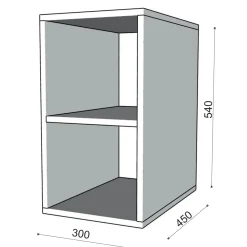 Mobile bagno con due vani a giorno sospeso per base Monya 30x54 cm bianco