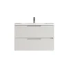 Mobile bagno sottolavabo sospeso Chloe 80x50x45 cm bianco frassinato