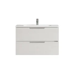 Mobile bagno sottolavabo sospeso Chloe 80x50x45 cm bianco frassinato