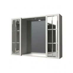 Mobile bagno specchiera 2 ante L81xH60xP16 cm bianco