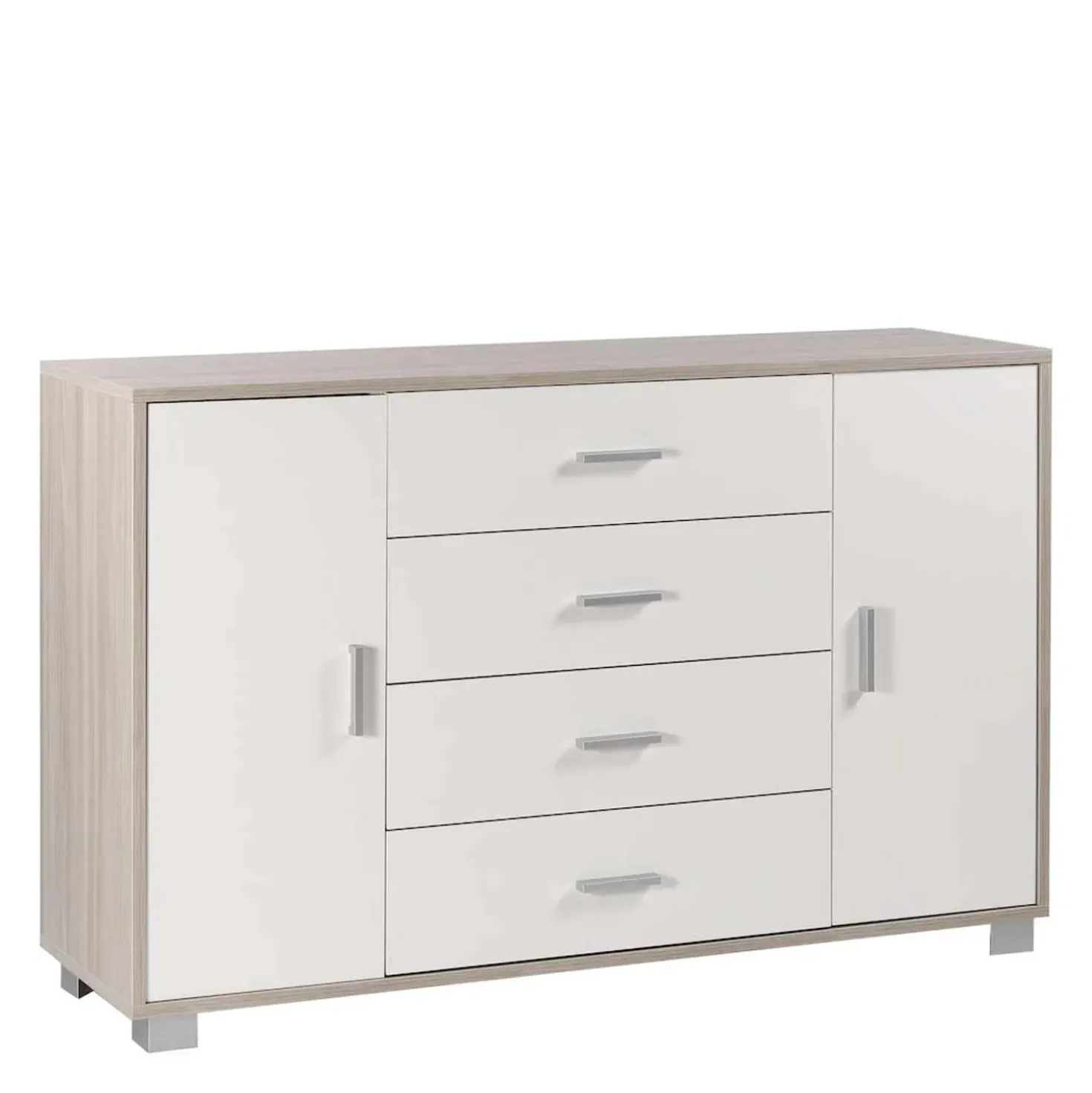 Mobile cassettiera in kit Sarmog 4 cassetti 112x70x41 cm olmo chiaro-bian