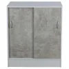 Mobile con 2 ante e 2 ripiani in pannello truciolare 60x30xH71 cm bianco grigio