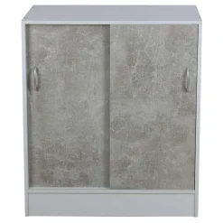 Mobile con 2 ante e 2 ripiani in pannello truciolare 60x30xH71 cm bianco grigio