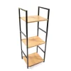 Mobile con 3 ripiani in legno e metallo 29x23,5x80 cm noce