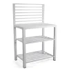 Mobile da esterno 2 ripiani in alluminio bianco 90x56x141 cm