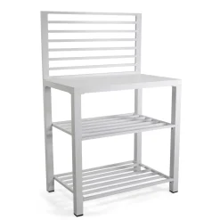 Mobile da esterno 2 ripiani in alluminio bianco 90x56x141 cm