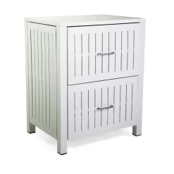 Mobile da esterno in alluminio 2 cassetti bianco 70x54,5x90 cm