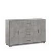 Mobile in kit 2 ante 4 cassetti Sarmog 136x86x41 cm cemento