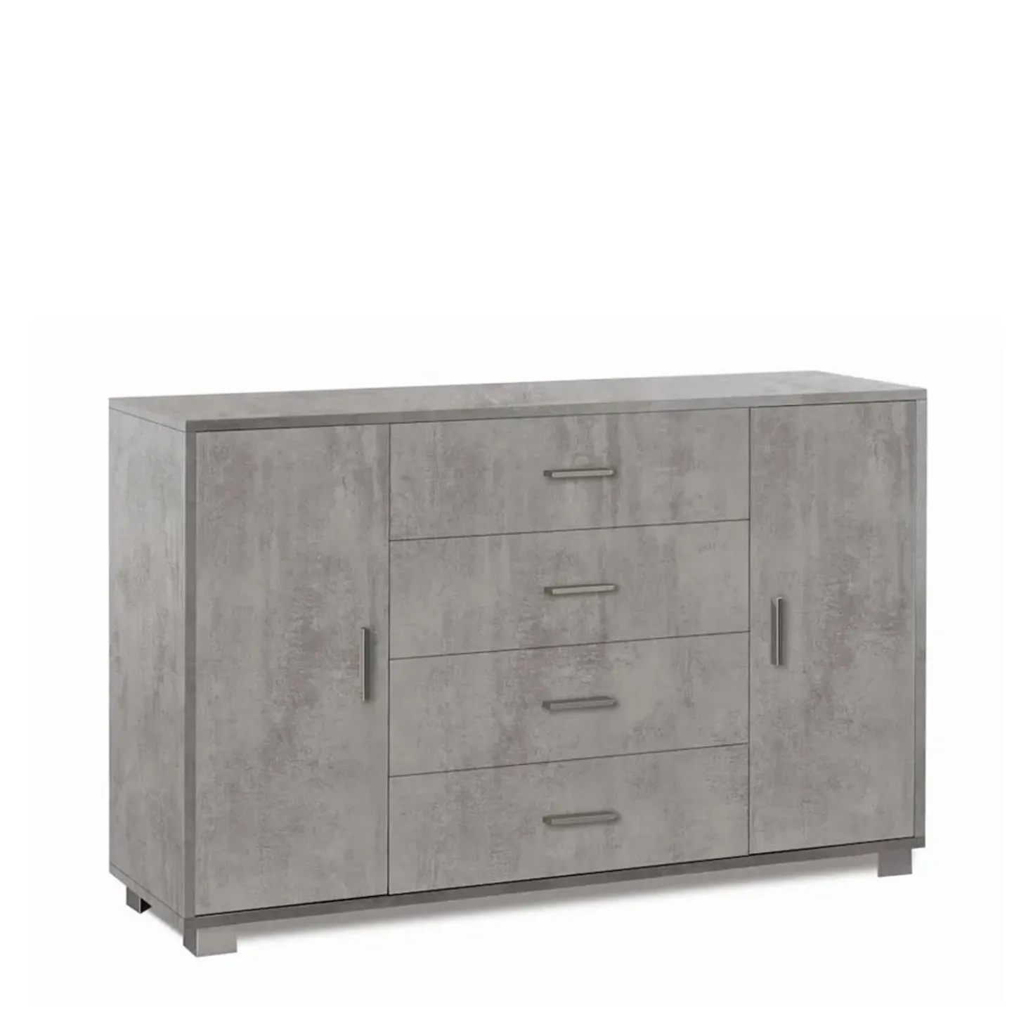 Mobile in kit 2 ante 4 cassetti Sarmog 136x86x41 cm cemento