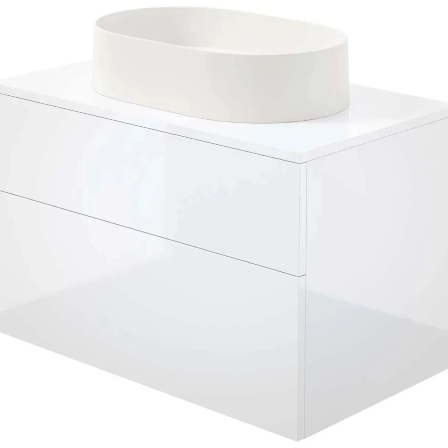 Mobile lavabo con lavabo granito Idrostile 800x520 mm bianco