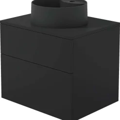 Mobile lavabo con lavabo granito Idrostile 600x520 mm nero