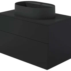 Mobile lavabo con lavabo granito Idrostile 800x520 mm nero