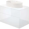 Mobile lavabo con lavabo granito Idrostile SlowMotion 800x520 mm bianco
