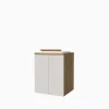 Mobile lavatoio sospeso vasca in ceramica H91xL71xP65 cm Noce Bianco