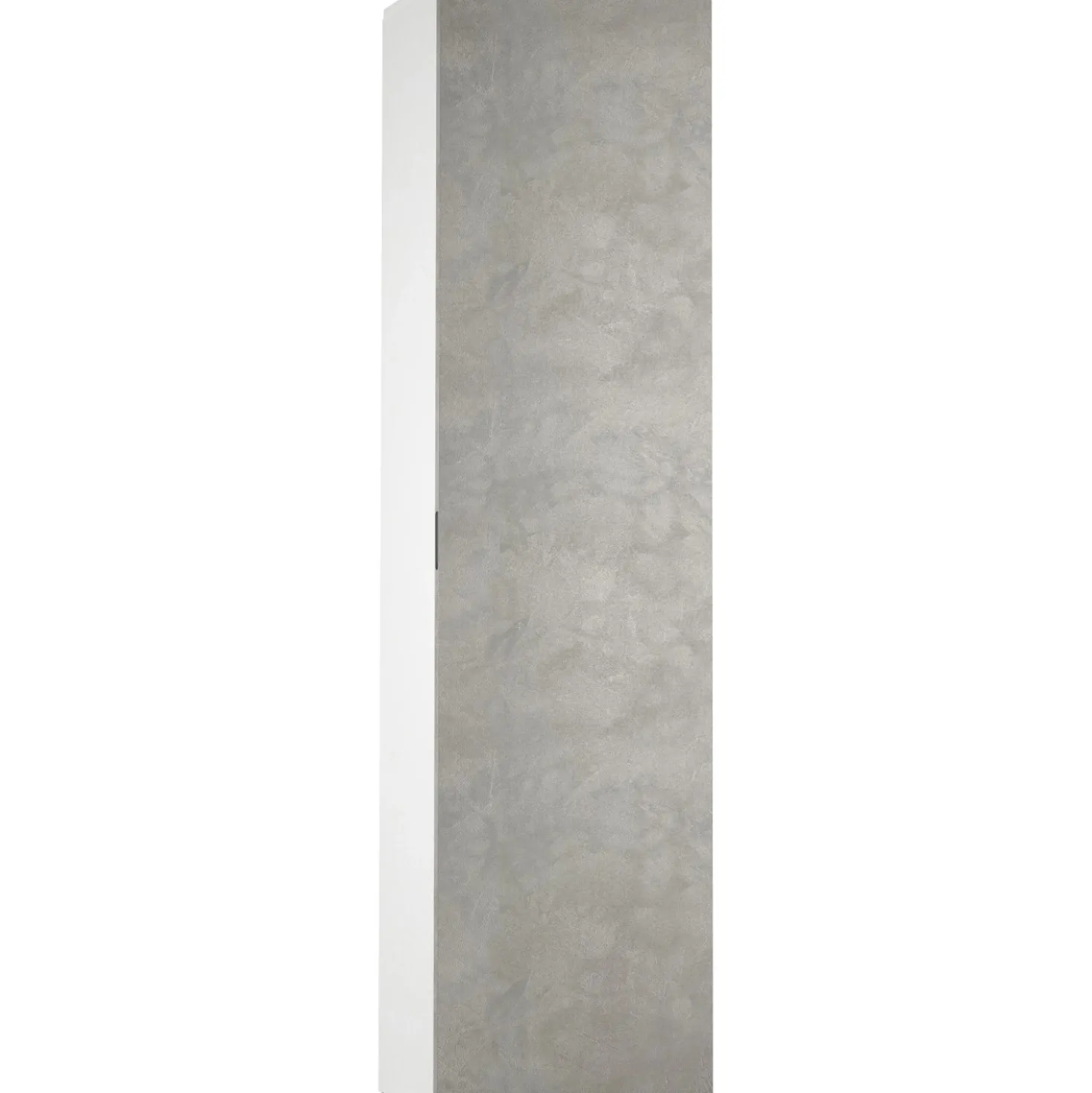 Mobile multiuso a un`anta con 7 ripiani 50x30x182 cm cemento e bianco