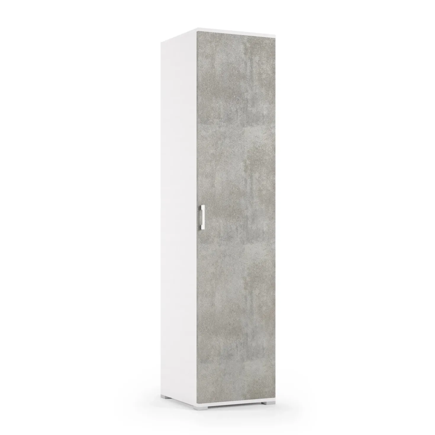 Mobile multiuso con anta singola 4 ripiani 195x45x45 cm cemento