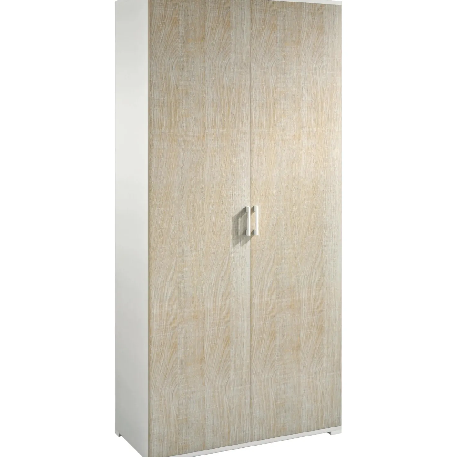 Mobile multiuso con doppia anta 4 ripiani regolabili 195x90x45 cm rovere