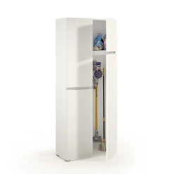 Mobile multiuso con vano portascope 195x80x37 cm bianco