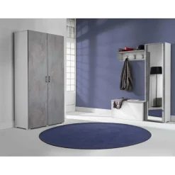 Mobile multiuso doppia anta 4 ripiani regolabili 195x90x45 cm cemento