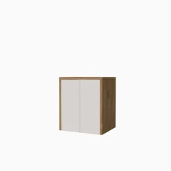Mobile porta lavatrice asciugatrice con ante H91xL79xP65 cm Noce Bianco