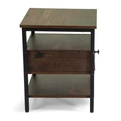 Mobiletto Mudra 1 cassetto in legno noce e nero 40x40h50 cm