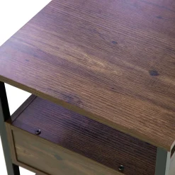 Mobiletto Mudra 1 cassetto in legno noce e nero 40x40h50 cm