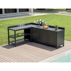 Modulo cucina ancolare antracite