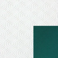 Mollettone stampato al metro disegno Bianco/Verde H140x20 m