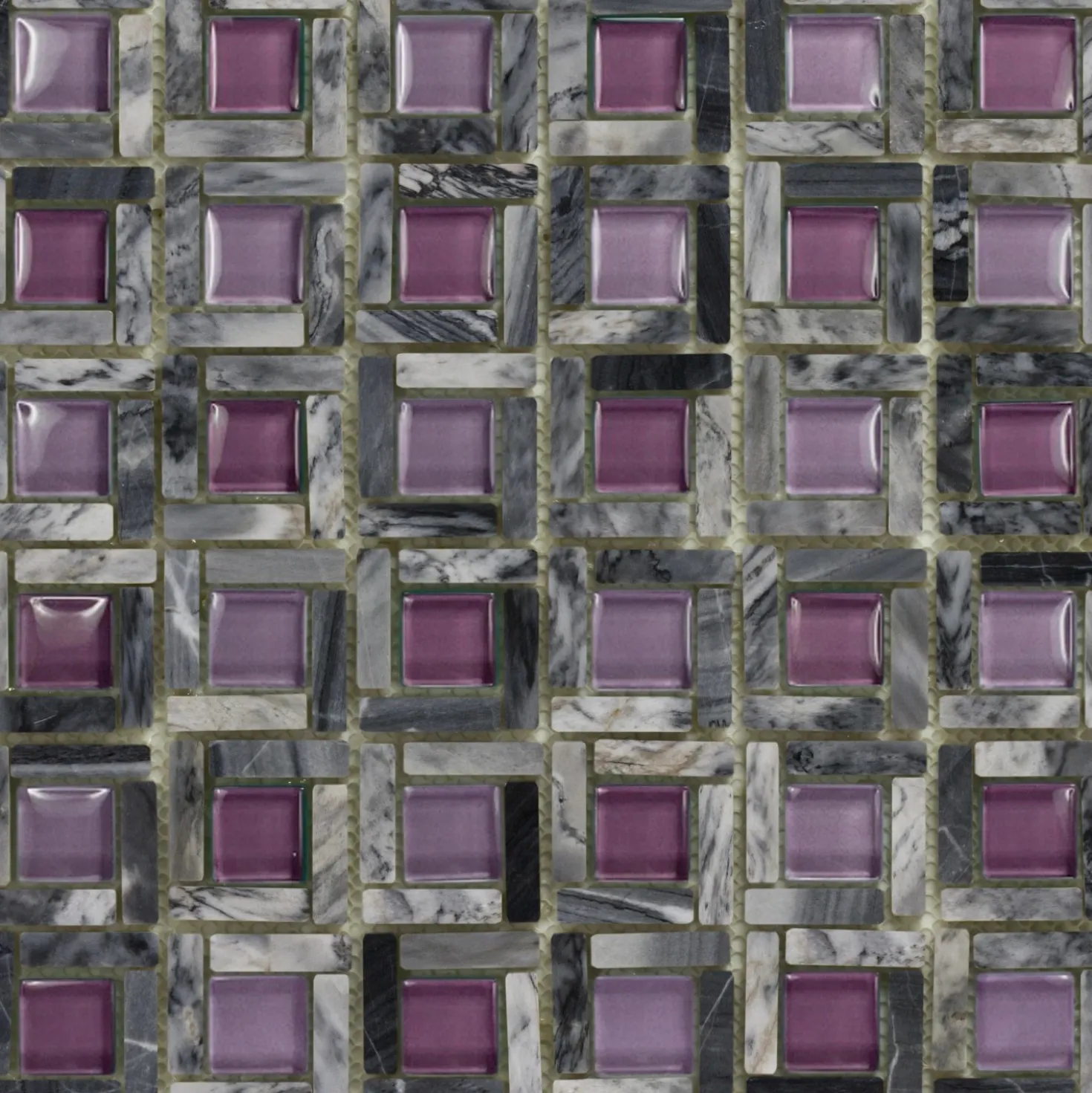 Mosaico decorativo Cesto deep violet 29,5 cm x 29,5 cm