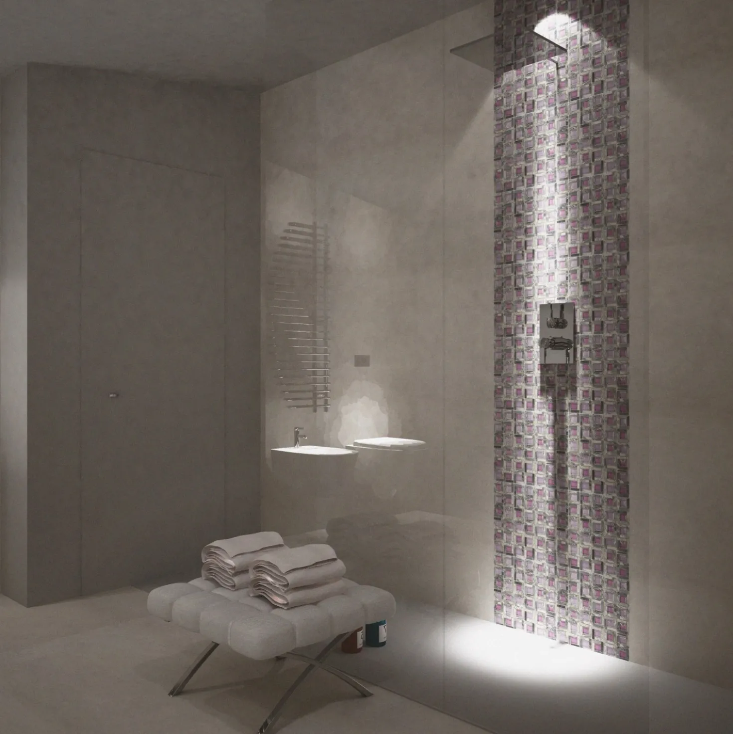 Mosaico decorativo Cesto deep violet 29,5 cm x 29,5 cm