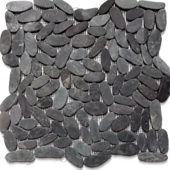 Mosaico decorativo Ovalepiatto pietra nera 30 cm x 30 cm