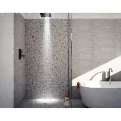 Mosaico Luserna Cipria cm 30x30 in pietra naturale e vetro