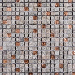 Mosaico Luserna Cipria cm 30x30 in pietra naturale e vetro