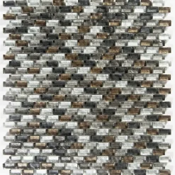 Mosaico Onda Terra cm 28,5x31 in vetro