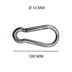Moschettone inox 100 mm