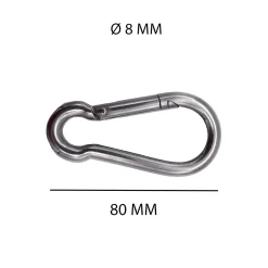 Moschettone inox 80 mm