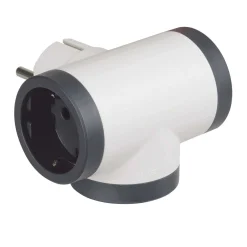 Multi adattatore Bticino S3626D 3 Prese tedesca Bianco e Grigio